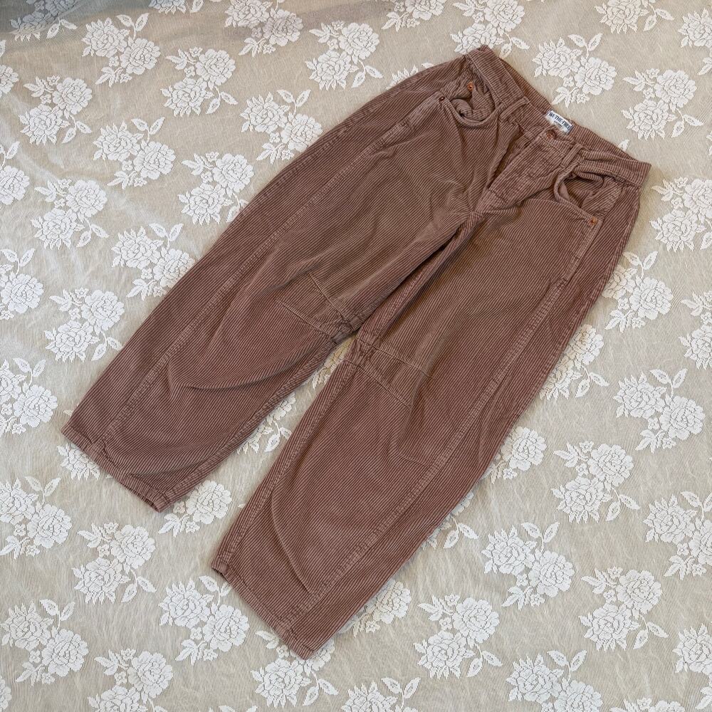 Free People We The Free Brown Corduroy Barrel Jeans Size 25